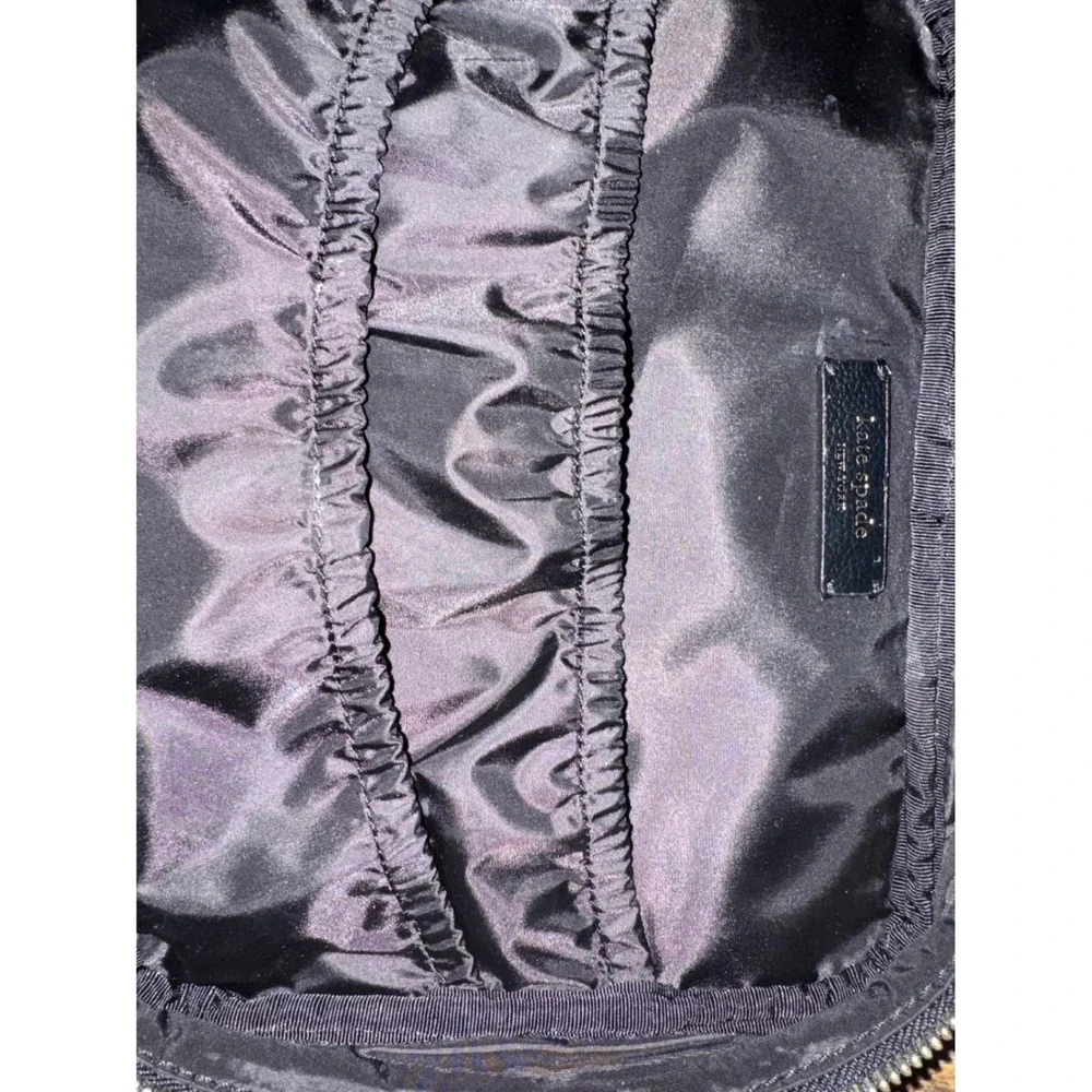 Kate Spade Dawn Dusk‎ Buds Ditsy Travel Cosmetic Toiletry Make Up Case Black